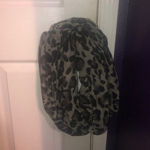 Grey Leopard infinity scarf